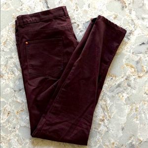 Burgundy jeans